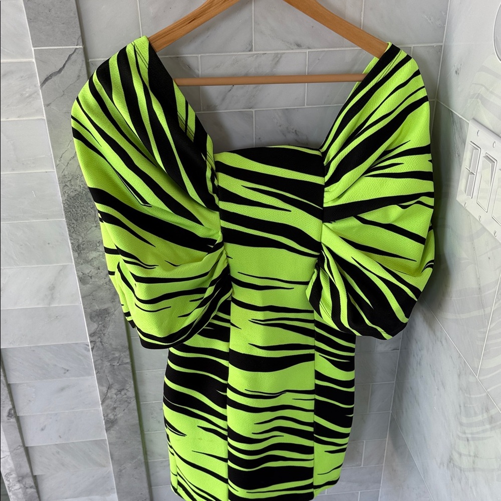 ASOS Neon Zebra Print Mini Dress
